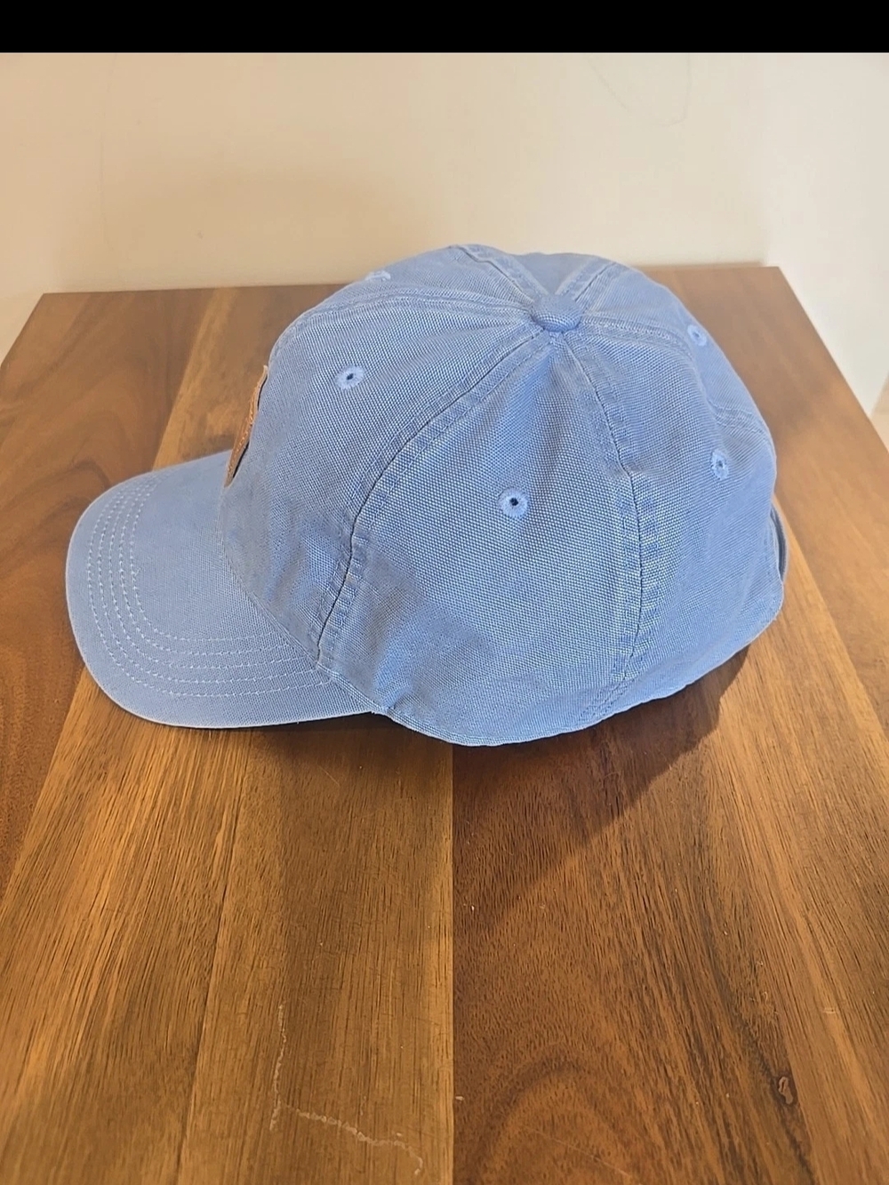 Carhartt Mens Sky Blue Cotton Cap with Leather Patch - Picture 2 of 6